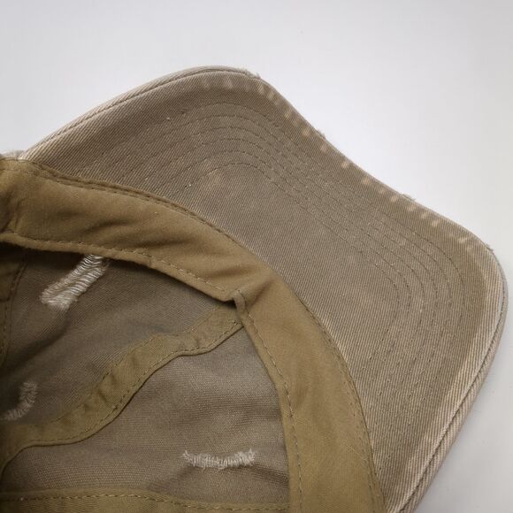 David And Young Slideback Hat Tan One Size Adjustable Distressed 6 Panel - Picture 7 of 8
